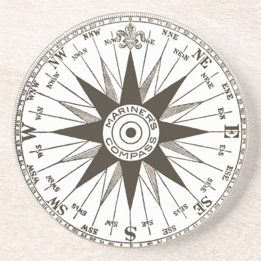Vintag Compass Rose Stone Untersetzer (Vorne)