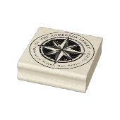 Vintag Compass Round Family Name & Rücksendeadress Gummistempel (Stempel)