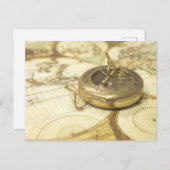 Vintag Compass Traveller Postkarte (Vorne/Hinten)