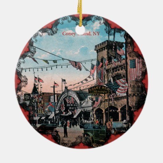 Vintag Coney Island Keramik Ornament (Hinten)