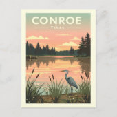 Vintag Conroe Texas Postkarte (Vorderseite)