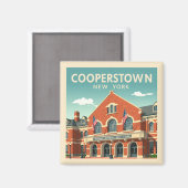 Vintag Cooperstown New York Magnet (Vorderseite/Rückseite)