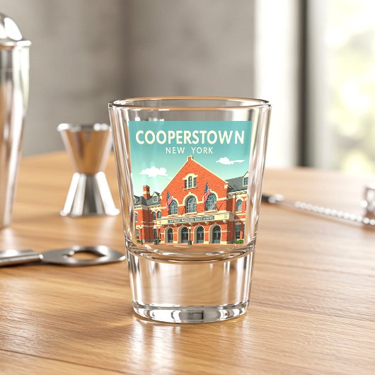 Vintag Cooperstown New York Schnapsglas