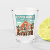 Vintag Cooperstown New York Schnapsglas (Vorderseite)