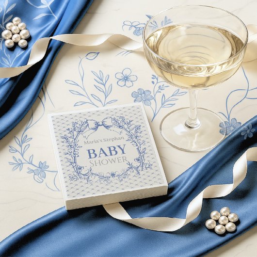 Vintag Coquette Blue Babydusche Serviette