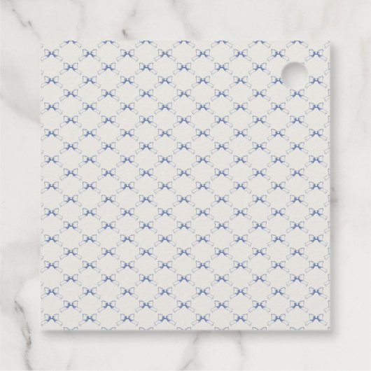 Vintag Coquette Blue Bow Geschenkanhänger (Rückseite)