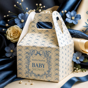 Vintag Coquette Blue Bow Geschenkschachtel