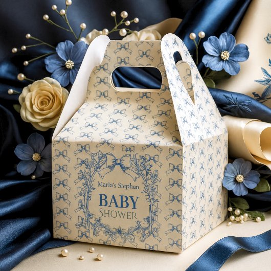 Vintag Coquette Blue Bow Geschenkschachtel