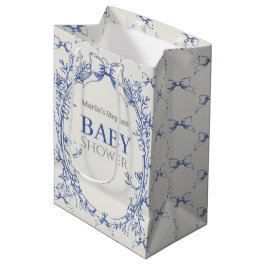 Vintag Coquette Blue Bow Mittlere Geschenktüte