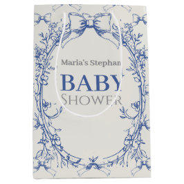 Vintag Coquette Blue Bow Mittlere Geschenktüte