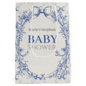 Vintag Coquette Blue Bow Mittlere Geschenktüte (Rückseite)