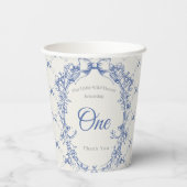 Vintag Coquette Blue Bow Pappbecher (Rückseite)