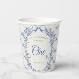 Vintag Coquette Blue Bow Pappbecher