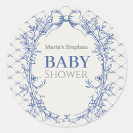 Vintag Coquette Blue Bow Runder Aufkleber