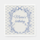 Vintag Coquette Blue Bow Serviette (Vorderseite)