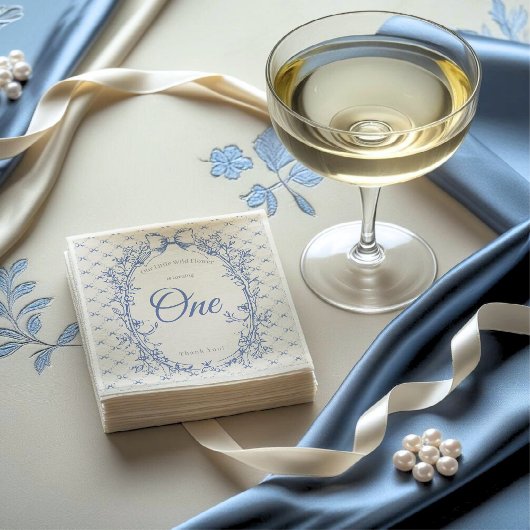 Vintag Coquette Blue Bow Serviette