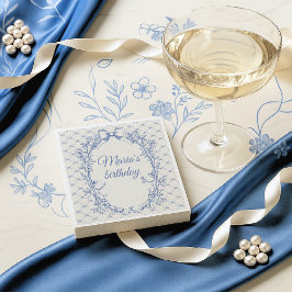 Vintag Coquette Blue Bow Serviette