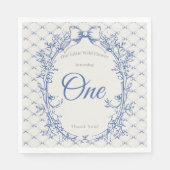 Vintag Coquette Blue Bow Serviette (Vorderseite)