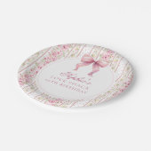 Vintag Coquette Rosa Bow Liebe Shack Geburtstag Pappteller (Schrägansicht)
