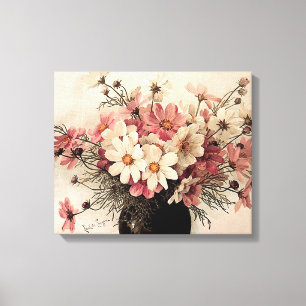 Vintag Cosmos Bouquet Leinwanddruck