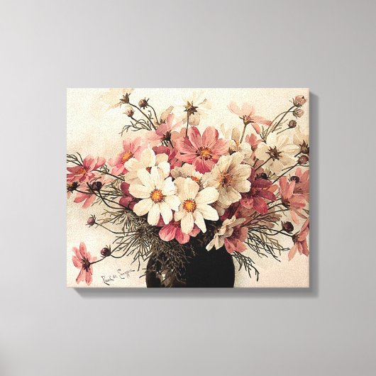 Vintag Cosmos Bouquet Leinwanddruck (Vorderseite)