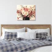 Vintag Cosmos Bouquet Leinwanddruck (Insitu (Schlafzimmer))