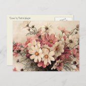 Vintag Cosmos Bouquet Postkarte (Vorne/Hinten)