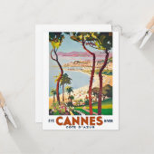 Vintag Cote D'Azur Cannes Karte (Vorderseite/Rückseite Beispiel)
