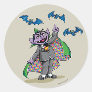 Vintag Count von Count Runder Aufkleber