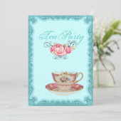 Vintag Country Brautparty Tee Party Einladung (Stehend Vorderseite)