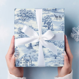 Vintag Country Christmas Blue Geschenkpapier Set