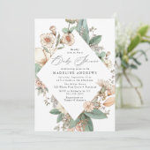 Vintag Country Floral Baby Dusche Einladung (Stehend Vorderseite)