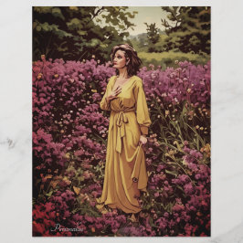 Vintag Country Garden Lady Blumenschrift