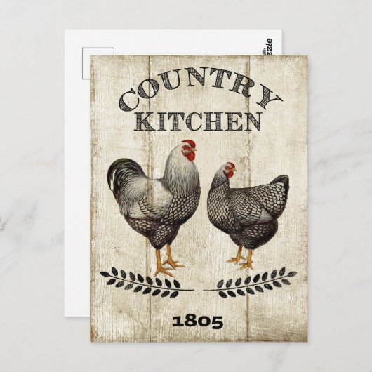 Vintag Country Kitchen-Postkarte Postkarte (Vorne/Hinten)