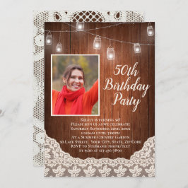 Vintag Country Lights 50. Geburtstagsparty Foto Einladung