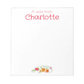 Vintag Country Orange Wildblume Aquarell Notizblock (Vorderseite)