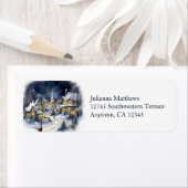 Vintag Country Village Weihnachtsnachtsnacht Szene (Insitu)