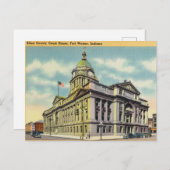Vintag, Court House, Fort Wayne, Indiana Postkarte (Vorne/Hinten)