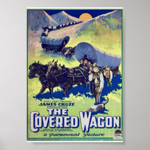 Vintag Covered Wagon Cinema Poster