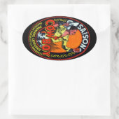 Vintag Cowboy Ale Ovaler Aufkleber (Tasche)