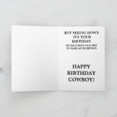Vintag Cowboy Antiquitäten Männer West Foto Funny Karte (Innenseite)