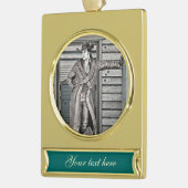 Vintag Cowboy Banner-Ornament Gold (Links)