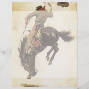 Vintag Cowboy, Bronco Buster Studie von NC Wyeth