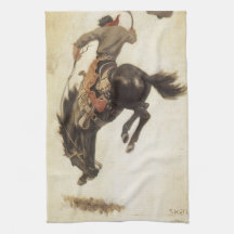 Vintag Cowboy, Bronco Buster Studie von NC Wyeth