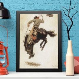 Vintag Cowboy, Bronco Buster Studie von NC Wyeth Poster