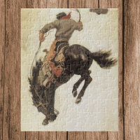 Vintag Cowboy, Bronco Buster Studie von NC Wyeth