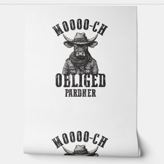 Vintag Cowboy Bull Rodeo Moooch Obligated Pardner  Tapete