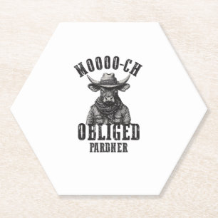 Vintag Cowboy Bull Rodeo Moooch Obligated Pardner  Untersetzer