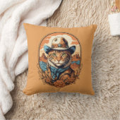 Vintag Cowboy Cat Design Kissen (Decke)