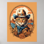 Vintag Cowboy Cat Design Poster (Vorne)